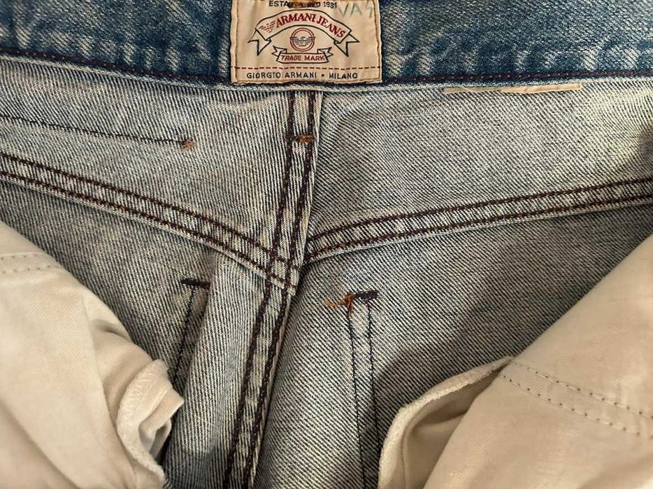 Оригинален Jeans ARMANI с висока талия, размер 30, син