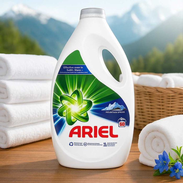 Ariel Mountain Spring – течен перилен препарат (60 пранета)