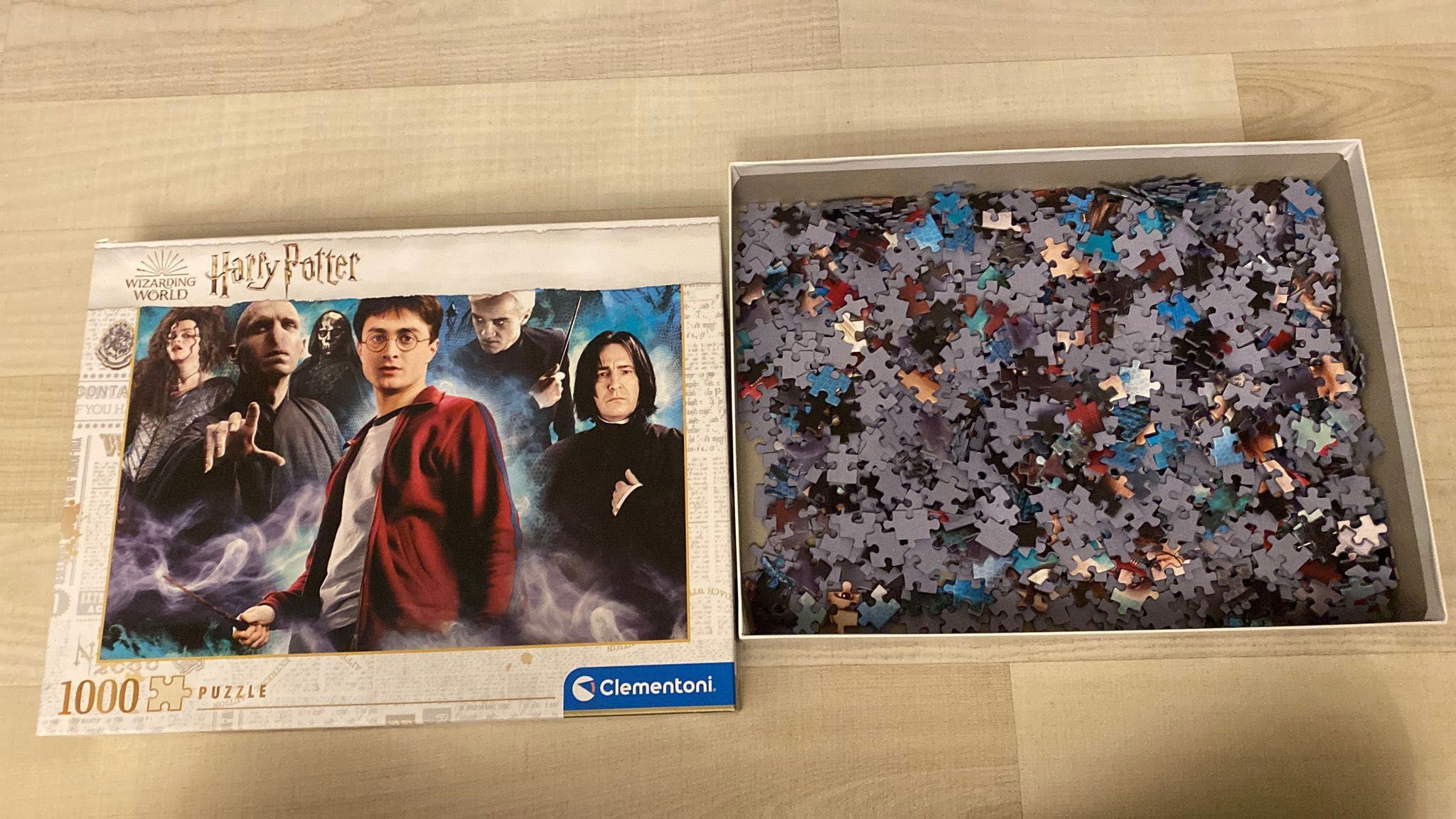 Harry Potter Set: bagheta, puzzle 1000 piese si 2 figurine metalice