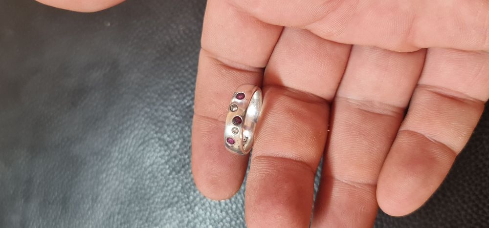 Inel diamante si rubine naturale