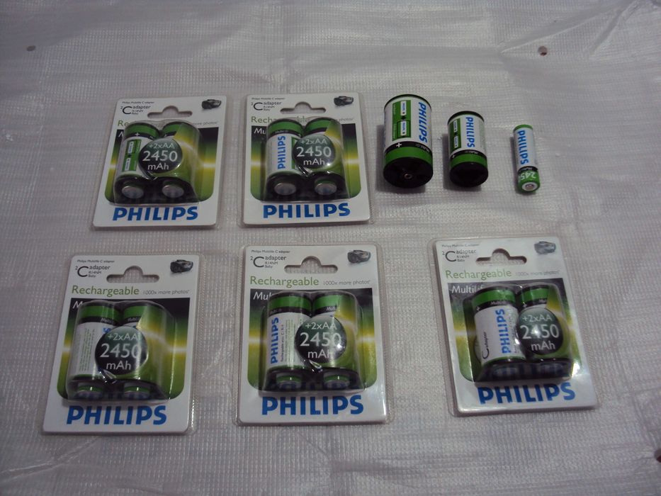 acumulatori AA(R6) Philips 2450 mAh cu adaptor R14,set 2buc