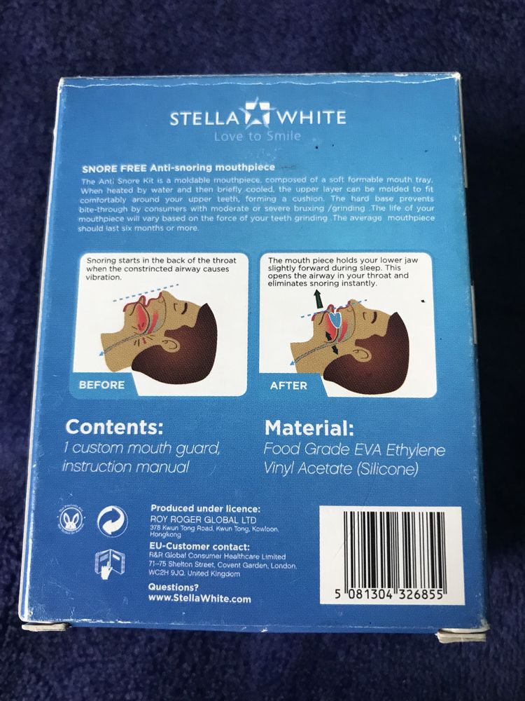 Dispozitiv anti sforait Stella White