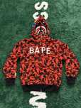 Hanorac Bape Shark x XO Rosu XL - Zip Up Camo Hoodie