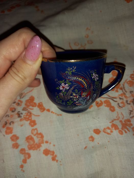 Set 5 cesti+ 5 farfurioare de portelan