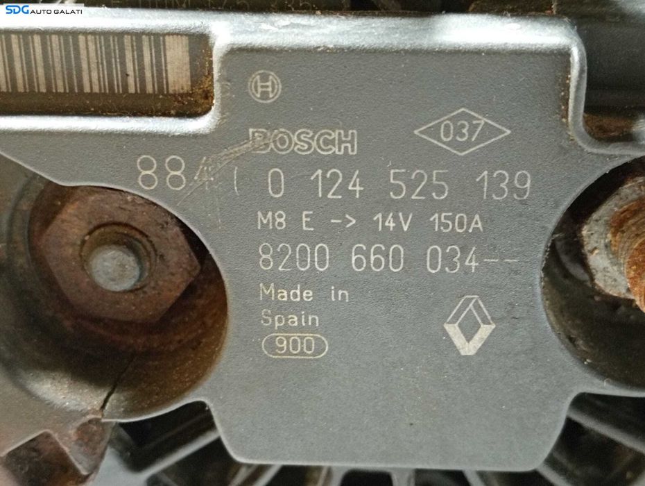 Alternator BOSCH 150A Renault Clio 3 1.5 DCI 2005 - 2014 Cod 8200660034 0124525139 [M6790]