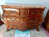 Comoda Servanta Bronz Marmura Lemn Masiv Vintage