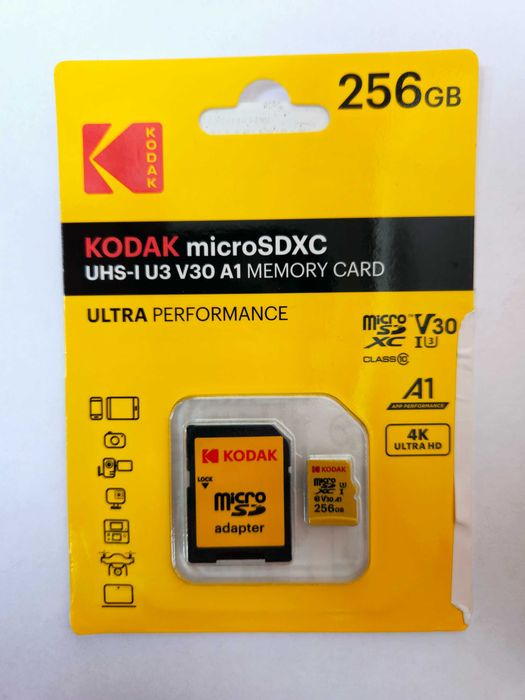 Card Micro SD 256 GB Kodak 4k,Nou.