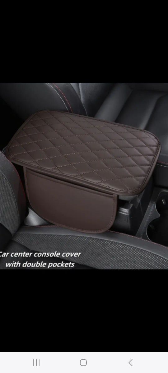 Set doua huse auto universale din piele ecologica. Bonus husa cotiera.