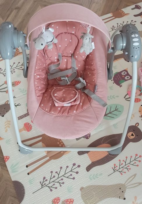Електрическа розова бебешка люлка Lorelli Portofino
