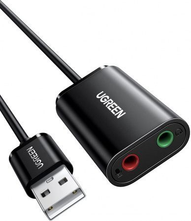 # UGreen US205 USB2.0 to AUX Sound Card Звуковая карта внешняя адаптер