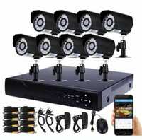 НОВО Комплект 8 броя камери за видеонаблюдение FULL HD IP 67 + DVR