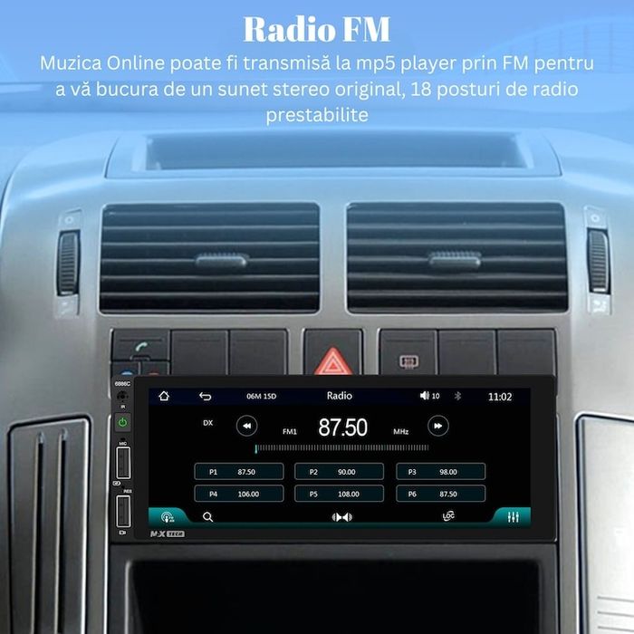 MP5 плейър Android auto Carplay 1 Din,Универсален,MaxTech®,6,86 инчовH