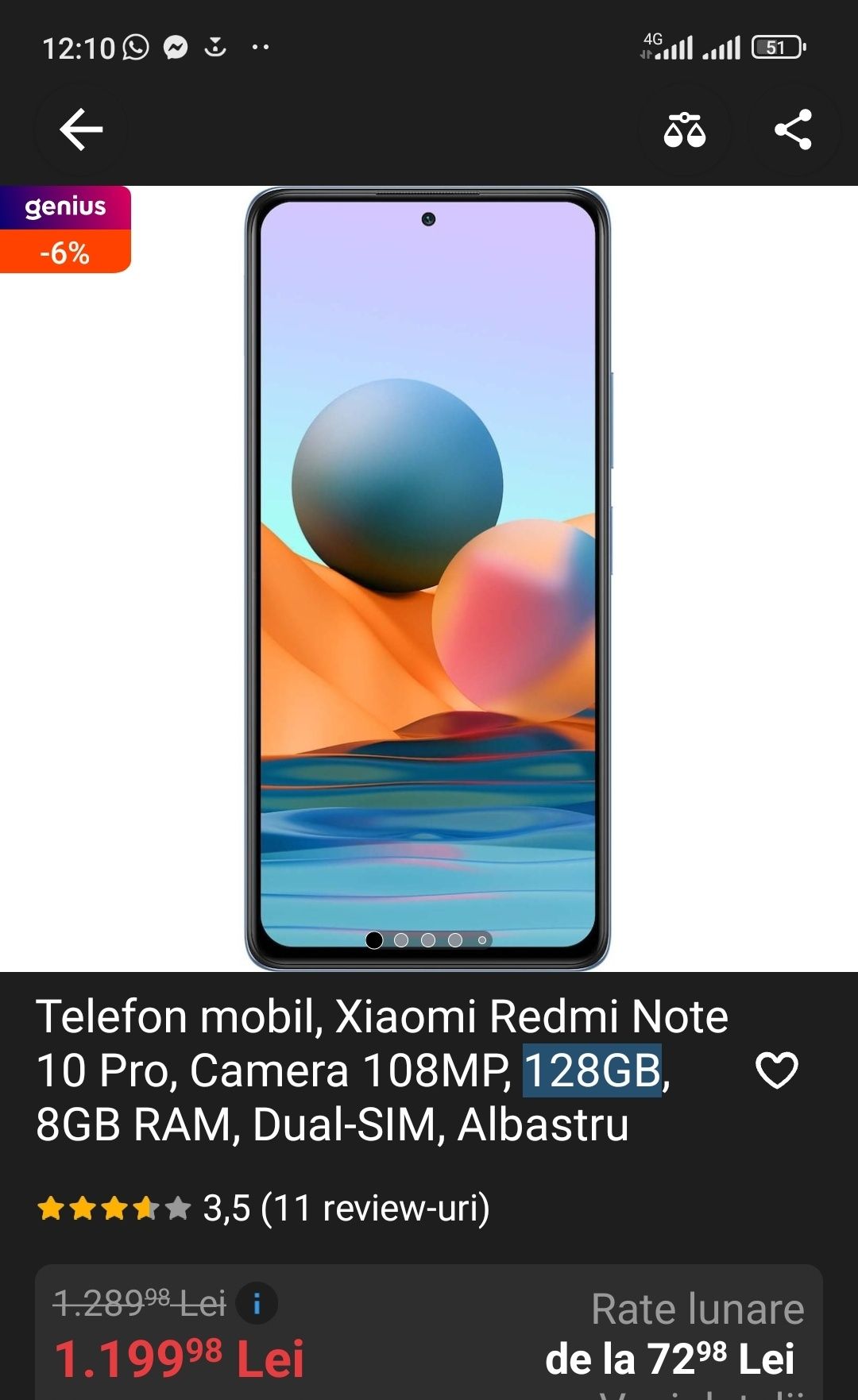 Vând Redmi Note Pro 10