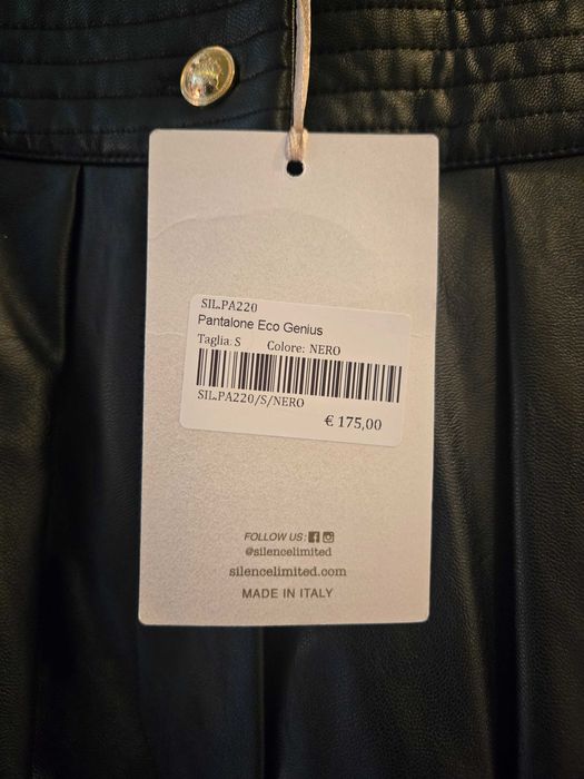 Кожен панталон Silence с висока талия / Нов