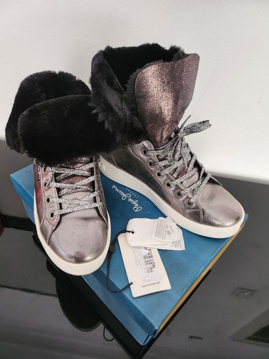 Pepe jeans зимни боти, сребристи