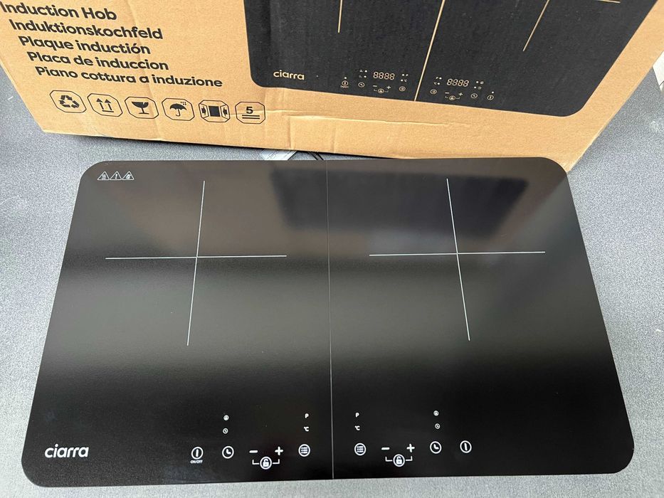 Преносим двузонов индукционен котлон CIARRA CUTIH2 , 2800W