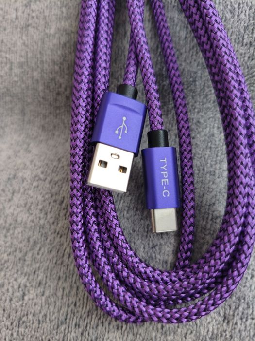 Set 2 cabluri textile USB 3m BASESAILOR pentru PS5, Switch și Xbox –