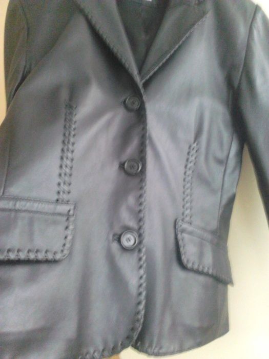 Почти ново Естествена кожа яке- сако - изключително качество,ръчен шев