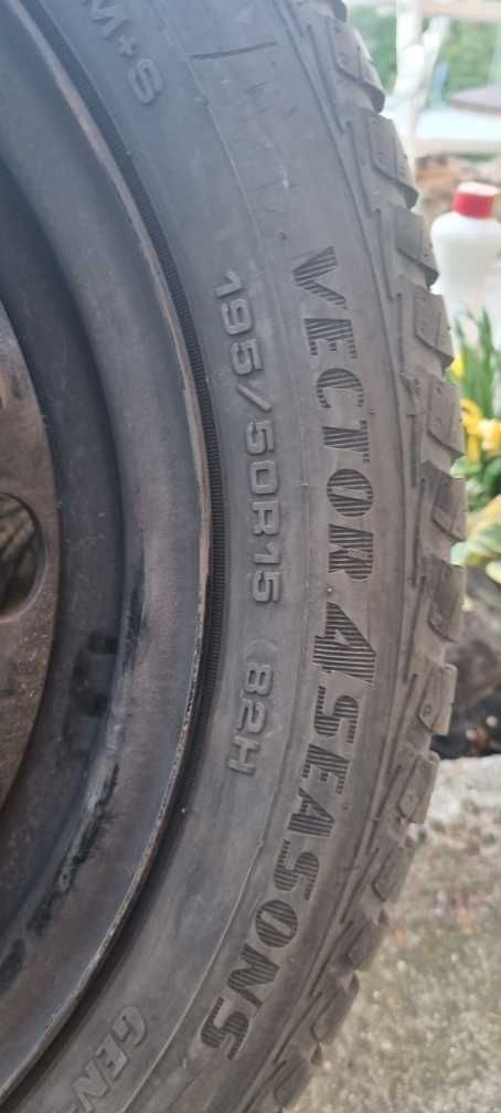 Стоманени джанти с гуми и тасове 195/50 R15