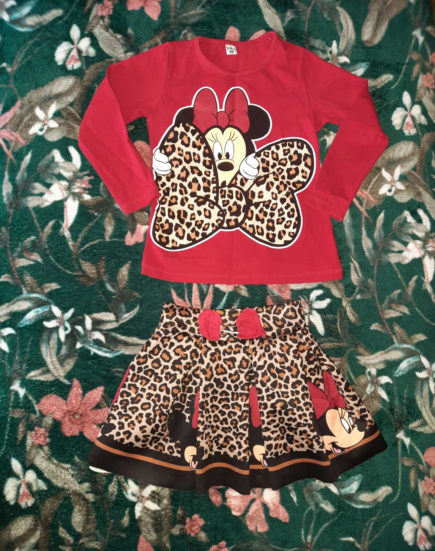 Set bluza și fusta cu minnie, fetite 3-4 ani/98 cm