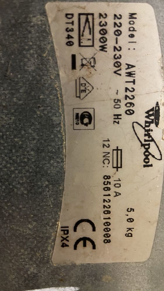 пералня Whirlpool AWT 2260- на части