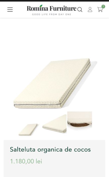 Pătuț tapițat bej. ROMINA FURNITURE