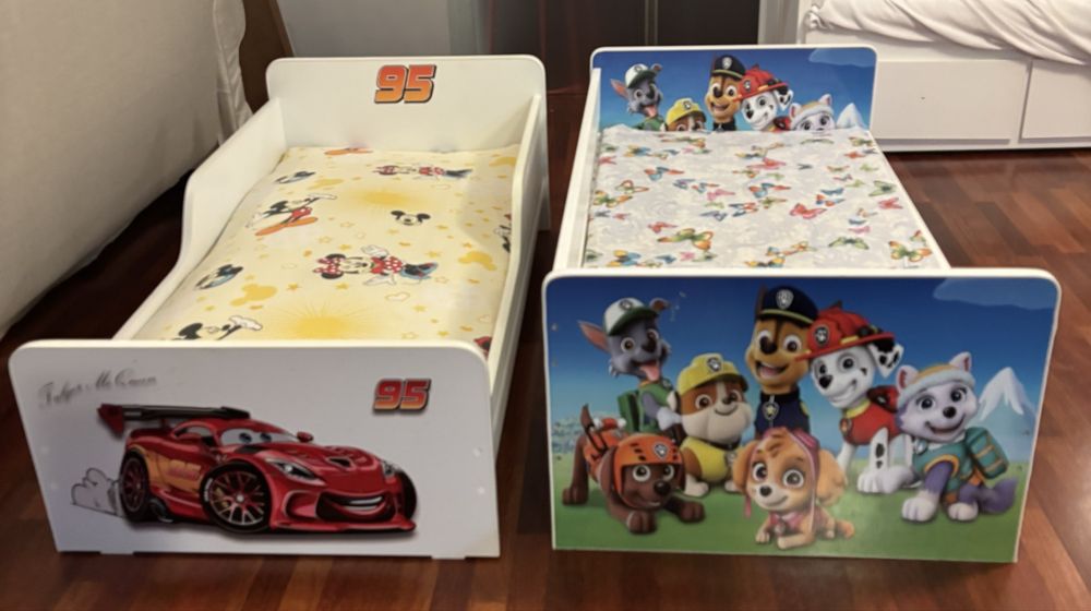 Vand paturi copii Fulger McQueen si Patrula Catelusilor