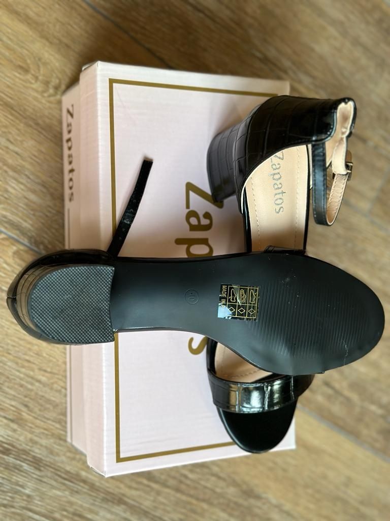 Sandale elegante negre Zapatos 40