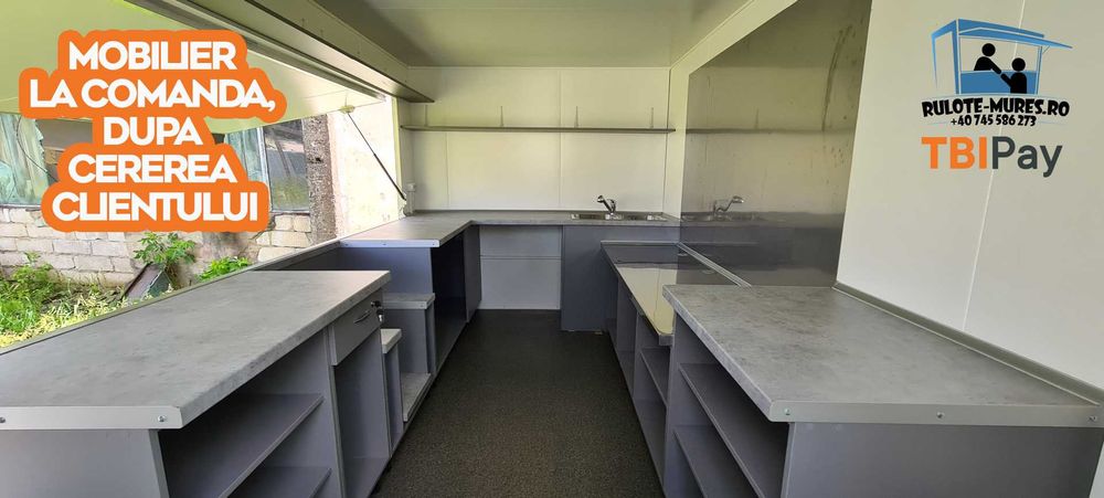 Rulote comerciale FAST FOOD ,CAFENEA pe roti,  3m --> ! 750kg!