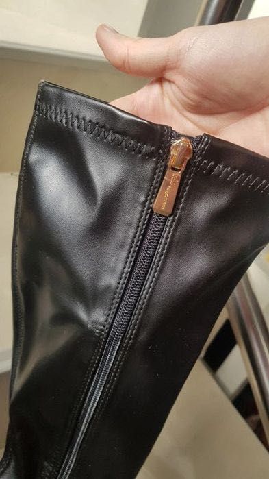 Cizme dama negre din piele ecologica