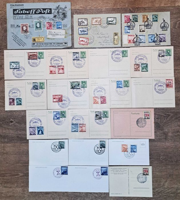 Austria - lot 20 carti postale + circulatii (timbre)