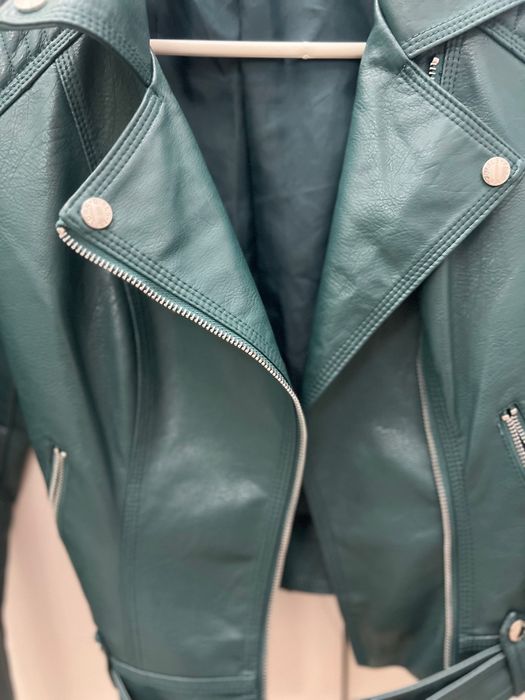 Geaca piele eco verde XS