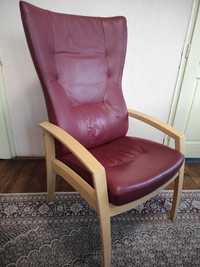 Farstrup Скандинавско кожено релакс кресло/ стол / фотьойл