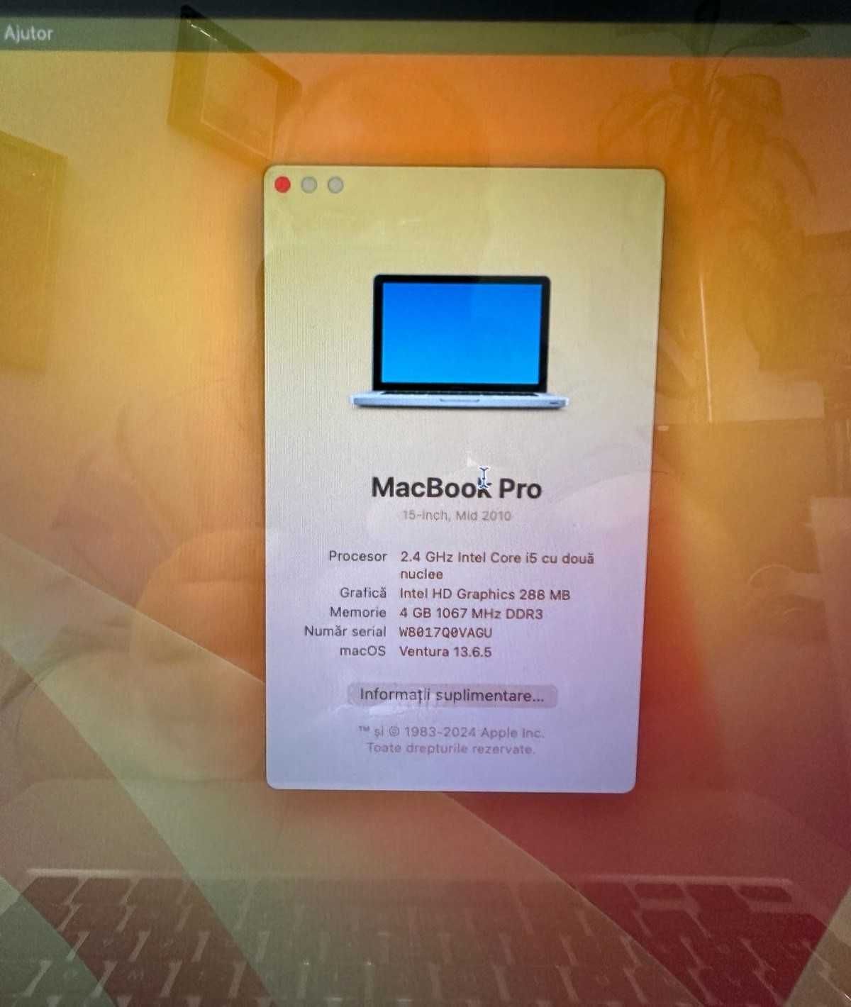 Macbook Pro 15, i5, 4GB RAM, SSD, pret 800 lei
