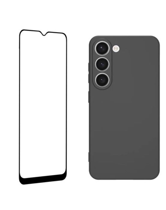 Samsung A15/A14/A13/A12/A24/A25/A16 Husa Silicon + Folie Sticla Curbat