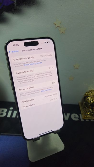 iPhone 15 128GB 5G Baterie Originală:87%.Preṭ fix!
