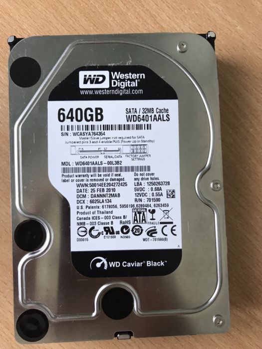 Hdd Wd caviar black 640gb 7200rpm