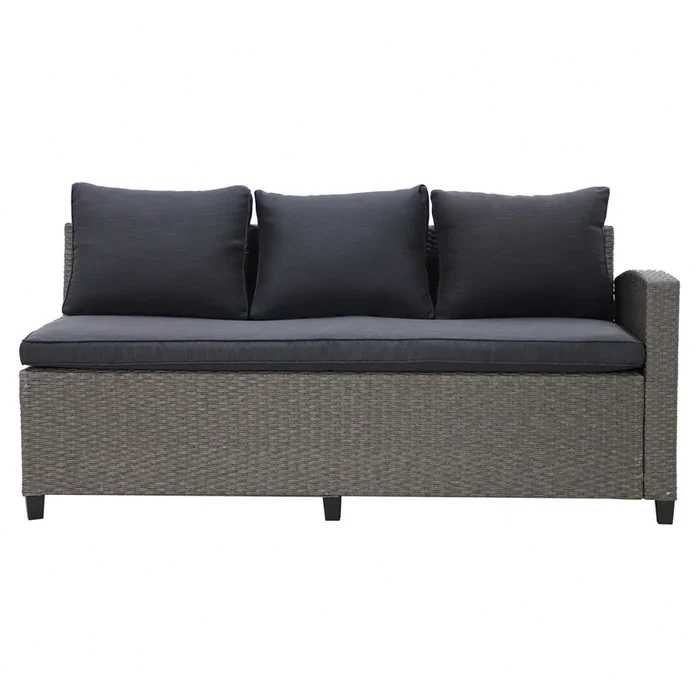Set mobilier de gradina/terasa canapea/coltar si masa Gri/Negru OFERTA