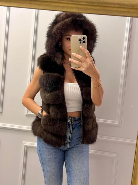 Veste carolina design chinchila rex si vulpe samur
