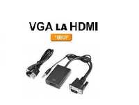 Convertor Adaptor VGA cu Audio la HDMI cu Audio Cablu VGA la HDMI