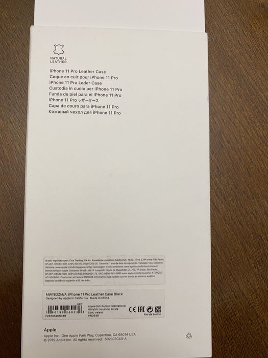Оригинальный кожаный чехол на iphone/айфон  11 pro
