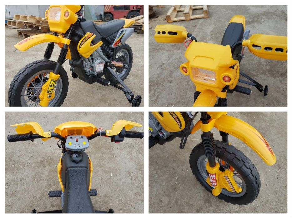 Motocicleta electrica pentru copii 2-5 ani Enduro 30W 6V #Galben