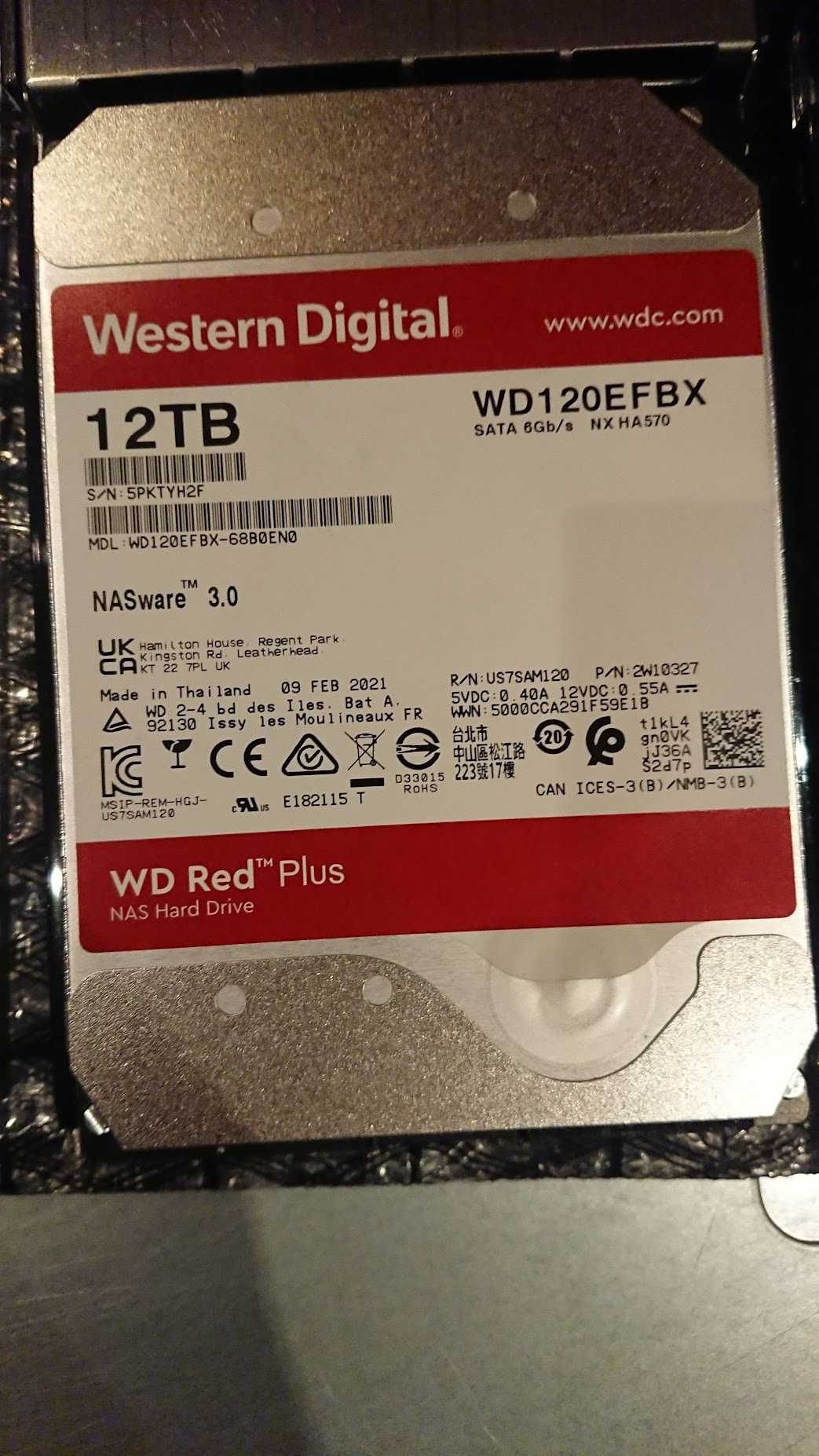 Твърд диск (Hard Disk) WD Red Plus NAS 12TB с Гаранция