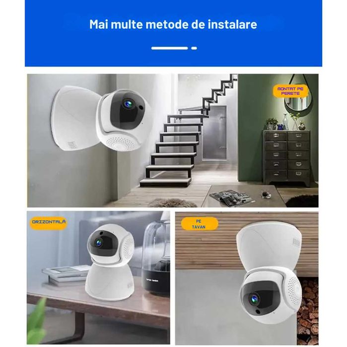 Camera de Supraveghere WiFi EDIMA® 5G,Viziune Nocturna, Detectare Pers