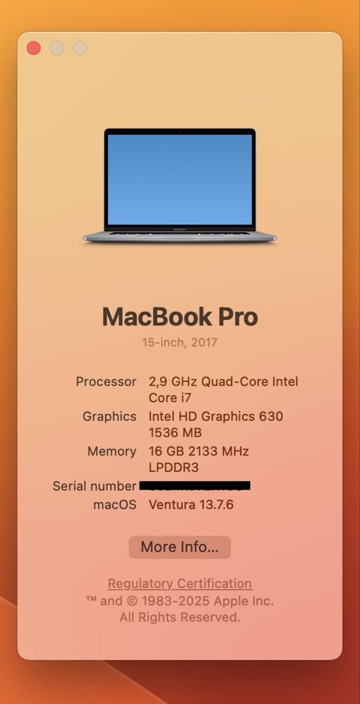 Apple MacBook Pro 15” 2017 i7 16GB RAM 512GB SSD Space Gray