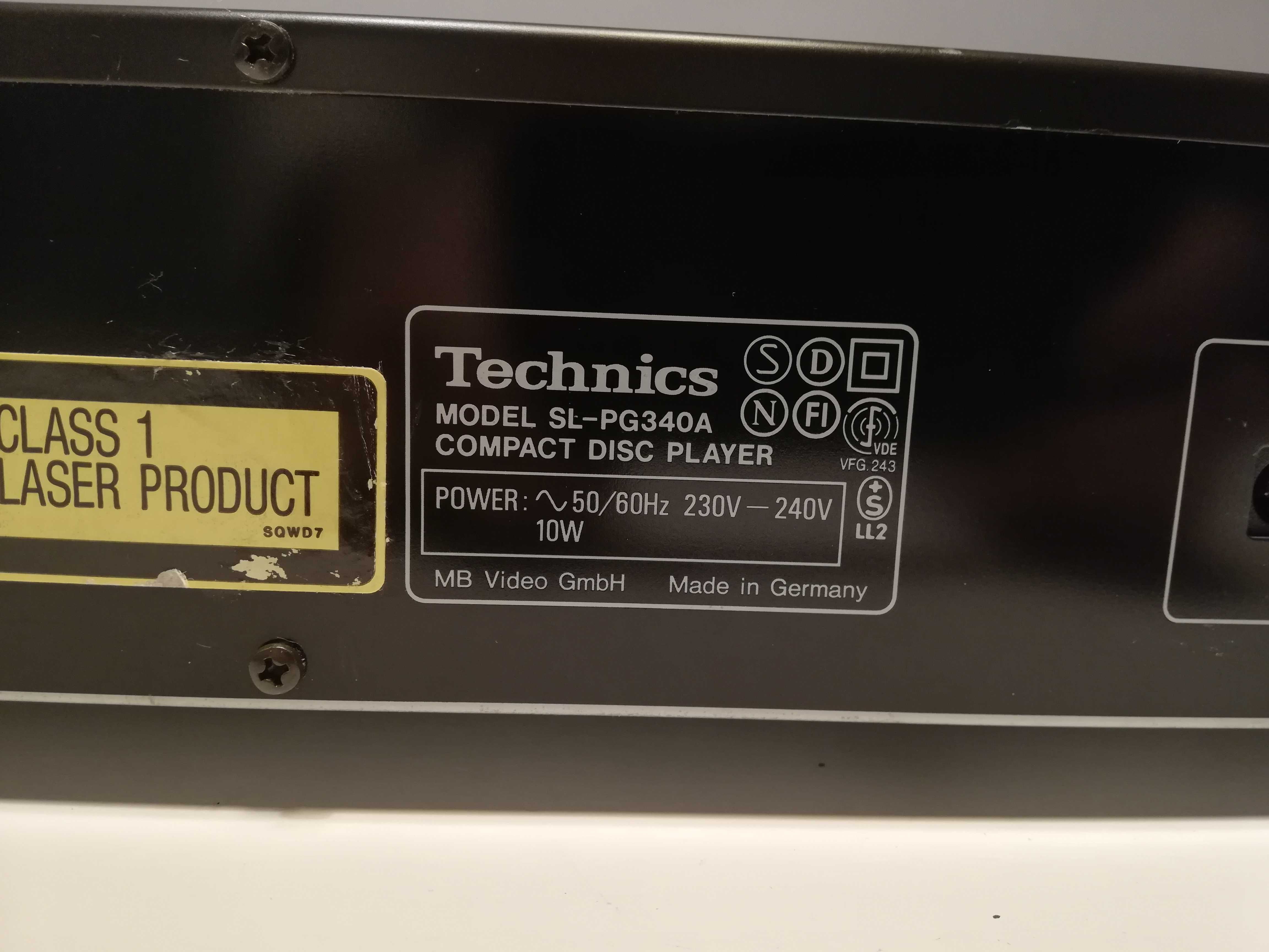 CD Player TECHNICS model SL- PG 340A - Impecabil/Germany