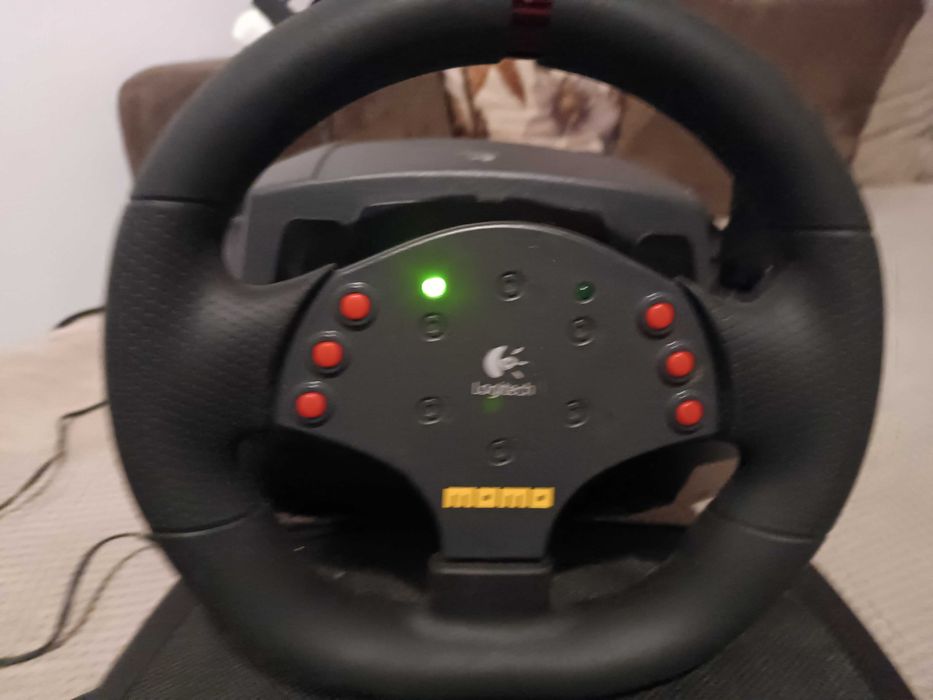 Volan Racing wheel cu pedale, schimbator Logitech Momo PC, Playstation