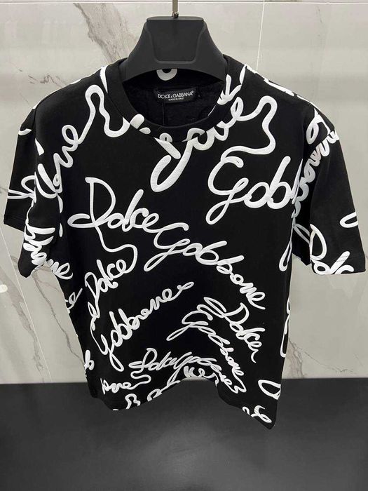 Оригинална тениска Dolce & Gabbana – черна с бял принт