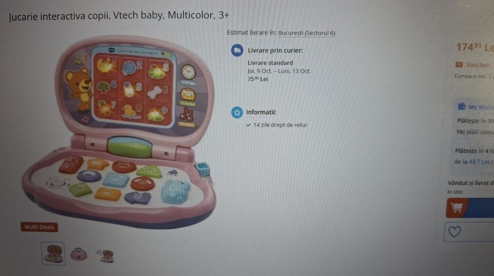 Laptop interactiv roz , Vtech baby