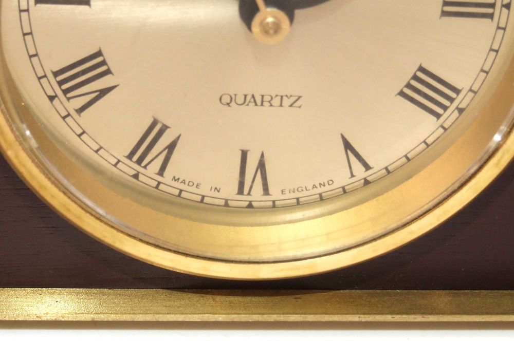 Ceas de birou METAMEC, rama lemn sculptata, Made in England, SUPERB